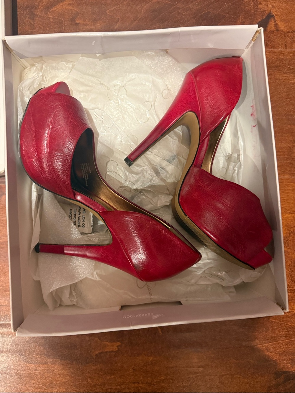 Jessica Simpson Red Open-Toe Platform Pumps - Picture 4 of 5